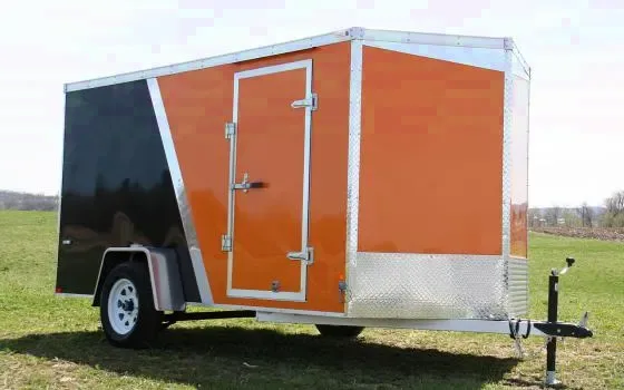 12FT WEDGE NOSE ALUMINUM CARGO TRAILER W/ RAMP DOOR