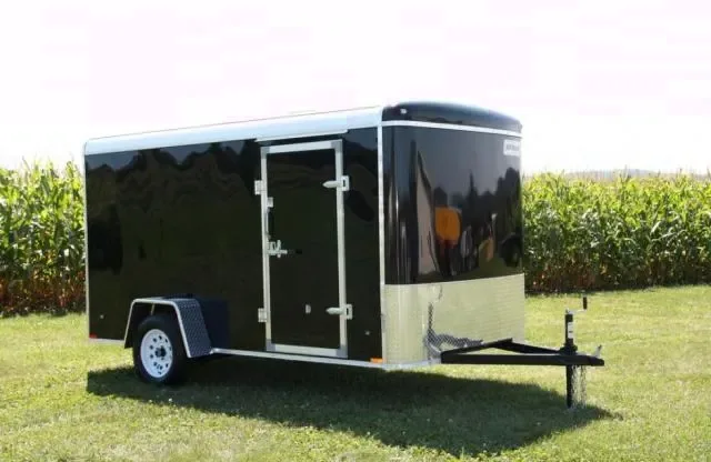 12FT  BLACK FLAT FRONT W/ RAMP