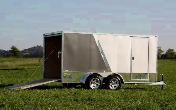14FT FLAT TOP ALUMINUM CARGO TRAILER  WITH RAMP DOOR