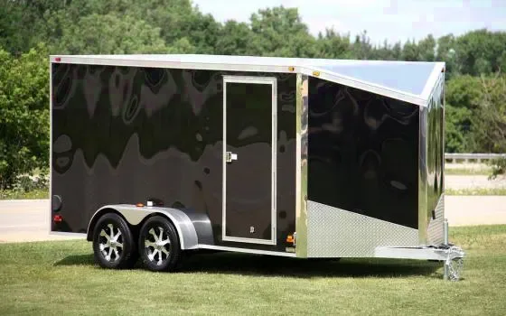 14FT ALL ALUMINUM TANDEM AXLE SLANT NOSE TRAILER