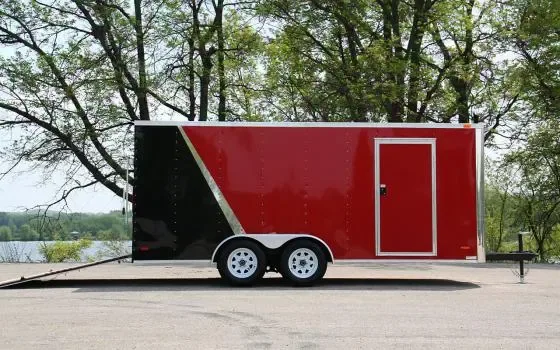 16FT TANDEM AXLE BASE CARGO TRAILER-RED/BLACK
