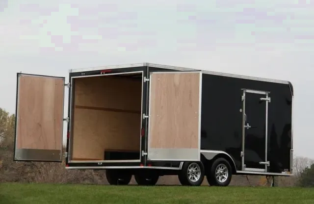 16FT BLACK CARGO TRAILER W/BARN DOORS