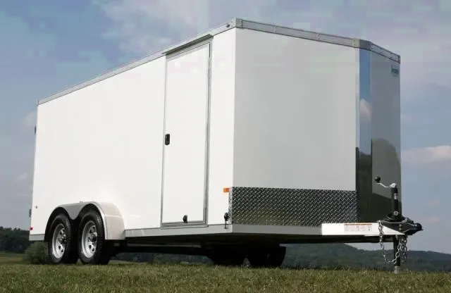 WHITE 16FT CARGO TRAILER W/ DOUBLE DOORS