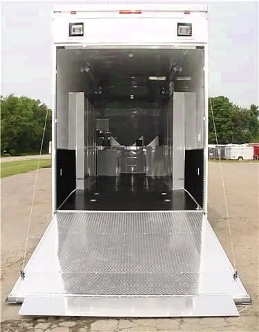 40FT WHITE GOOSENECK TRIPLE (3) 7000# TORSION AXLES SPREAD AXLES