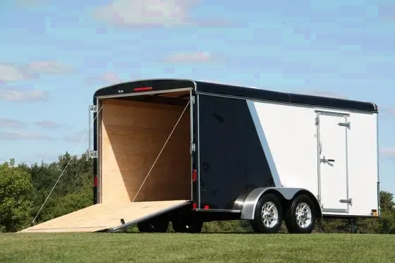 16FT WHITE/BLACK TWO TONE CARGO TRAILER