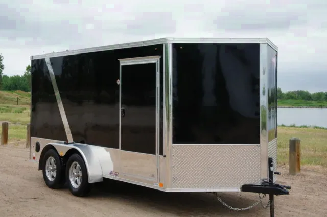 Two Tone 14FT V-Nose Motorcycle Trailer