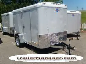 WHITE 10FT SA CARGO TRAILER W/BARN DOORS
