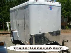 CARGO TRAILER, WHITE, FLAT FRONT, 10FT, SIDE DOOR
