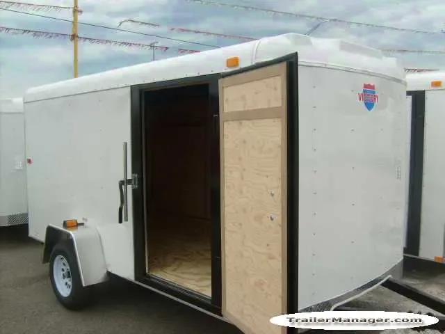 Cargo Trailer w/Barn Doors White 12ft