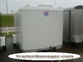 CARGO TRAILER, WHITE, FLAT FRONT,12FT, BARN DOORS