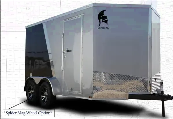 14ft Two Tone Silver and Black Cargo Trailer