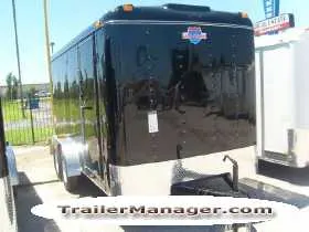14FT  BLACK FLAT FRONT CARGO TRAILER
