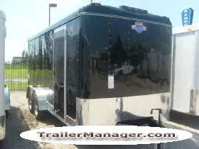 16ft Tandem Axle Black Flat Front Cargo With Ramp