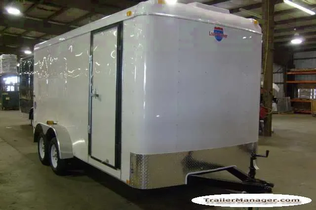 White 16ft  Double Door Cargo Trailer