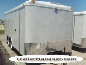 16ft White Flat Front Cargo w/Ramp