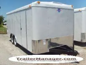 18ft White Enclosed Car Hauler