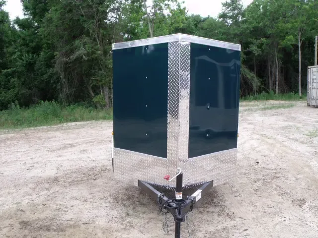 DARK GREEN 10FT V-NOSE CARGO TRAILER