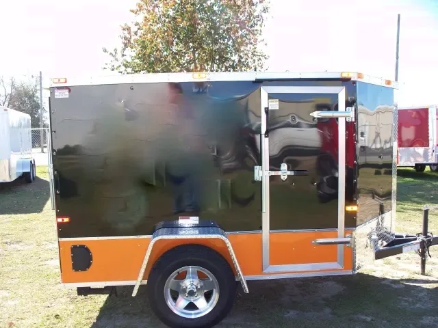 8FT BLACK  & ORANGE CARGO TRAILER