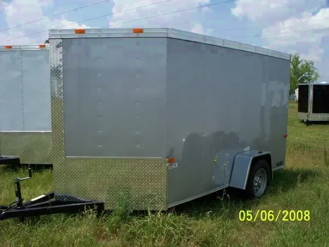 SILVER 12FT V-NOSE CARGO TRAILER
