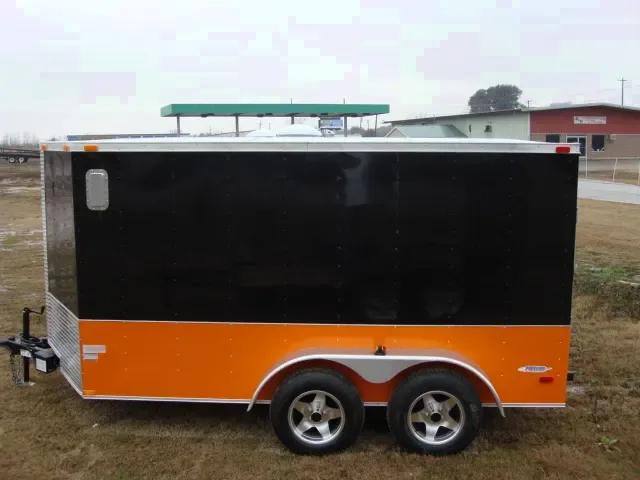 12FT TA BLACK & ORANGE CARGO TRAILER