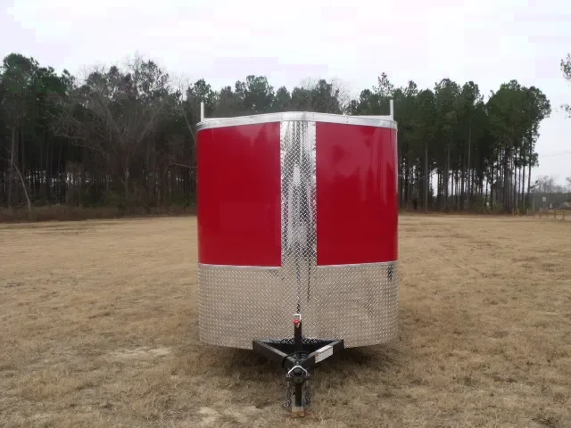 12FT RED V-NOSE CARGO TRAILER