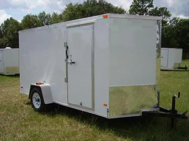 WHITE 12FT V-NOSE SA CARGO TRAILER
