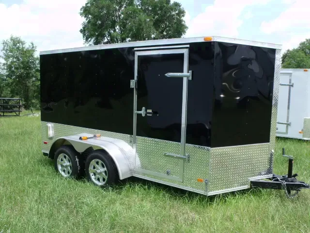 12FT BLACK MOTORCYCLE TRAILER