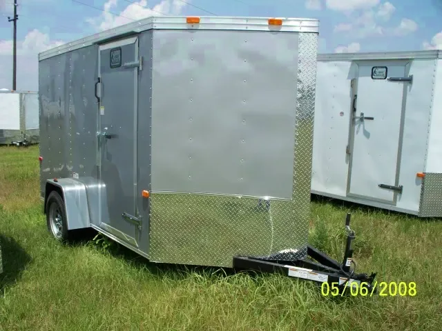 SILVER 12FT CARGO TRAILER W/ REAR RAMP DOOR