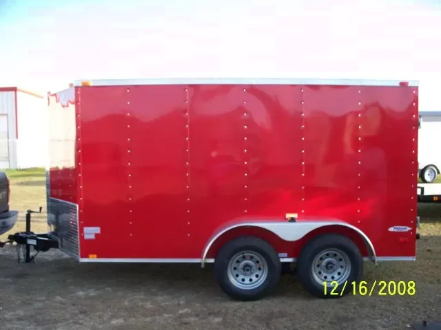 RED TA 12FT CARGO TRAILER W/ V-NOSE