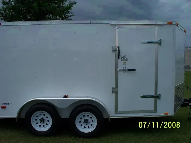 TA WHITE V-NOSE 12FT CARGO TRAILER