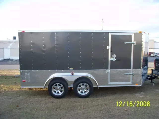 CHARCOAL GRAY 14FT STEEL FRAME CARGO TRAILER