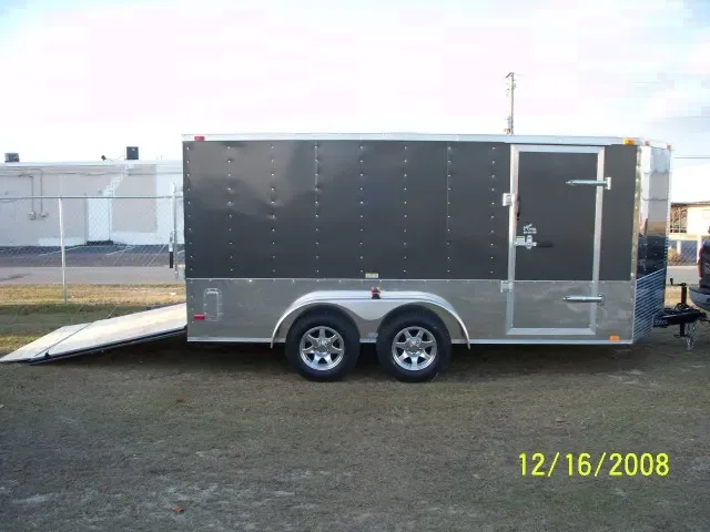 14FT  WRAP AROUND DIAMOND PLATING CARGO TRAILER