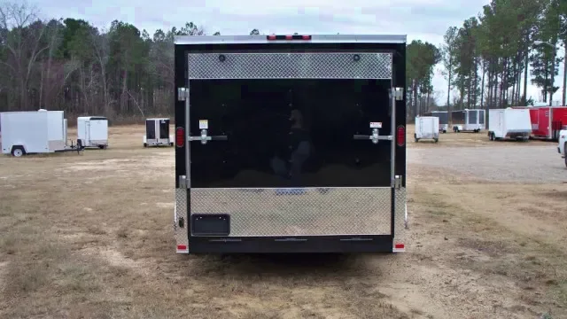 16FT BLACK CARGO TRAILER W/ RAMP DOOR
