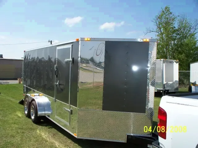 CHARCOAL GRAY 16FT TA ENCLOSED TRAILER
