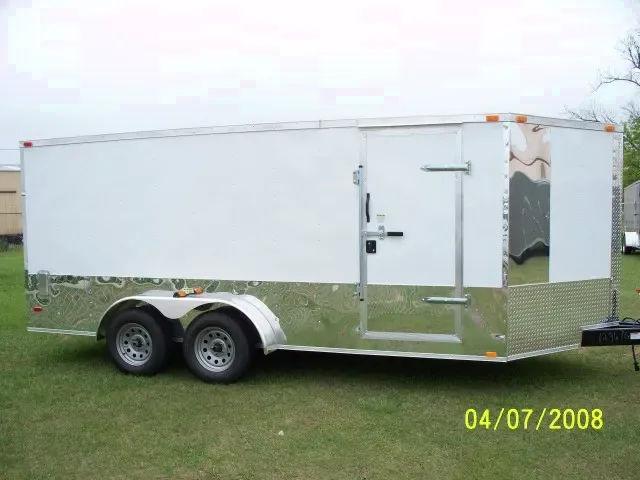 WHITE  ENCLOSED TRAILER 16FT