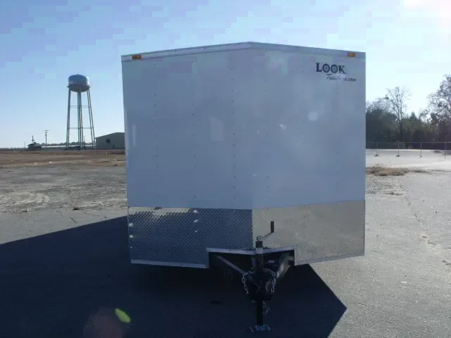 24FT TA CAR HAULER WHITE V-NOSE