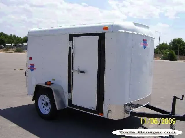 8ft  Single Axle Cargo Trailer WHITE With Ramp