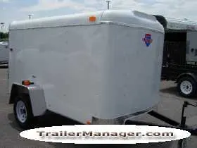 8FT Single Axle WHITE Flat Front With Single Door
