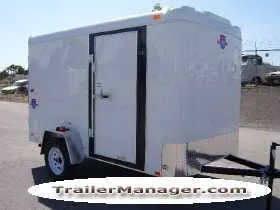 10FT  Single Axle WHITE  With Double Door