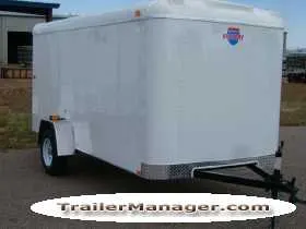 12ft Single Axle Flat Front WHITE  With Double Door