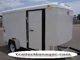 12ft Single Axle WHITE With Ramp, Flat Front and Spare Tire