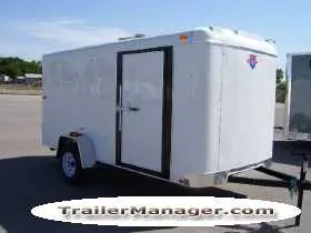 12FT  SINGLE AXLE WITH FINISHED INTERIOR-WHITE WALLS AND CEILING AND CHECKERBOARD FLOOR
