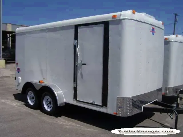 14ft WHITE Cargo With Double Door and 2-3500lb Axles