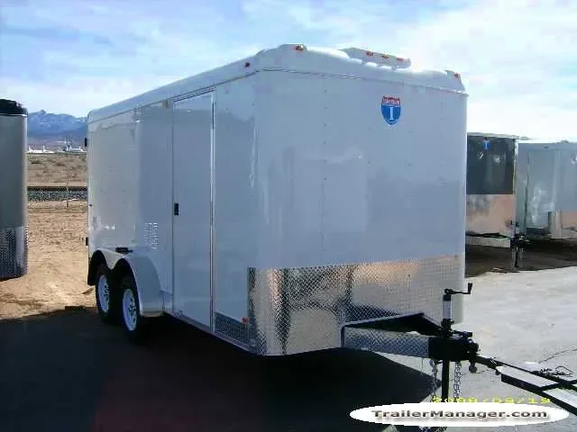 14FT Tandem Axle WHITE With Double Door and Spare Tire