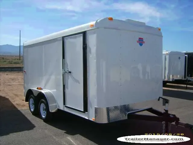 14FT  Tandem Axle WHITE With Ramp-WHITE WALLS AND CEILING PAINTED FLOOR
