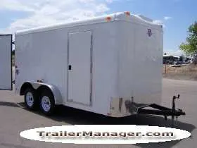 14ft  FLAT FRONT WHITE With Double Door