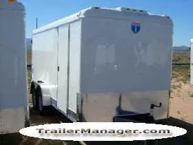 16ft Tandem Axle WHITE With Double Door and white Walls and Ceiling