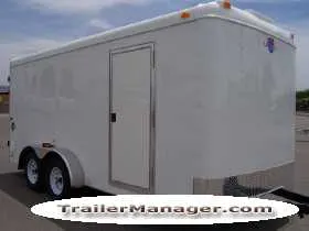 16FT 7K WHITE With Double Door and Spare Tire