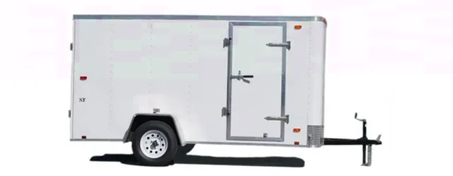 WHITE 14FT Tandem Axle Cargo w/ Rear Ramp Door