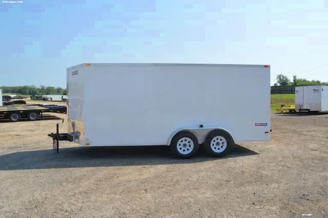 16FT  WHITE Tandem Axle Cargo  w/Ramp